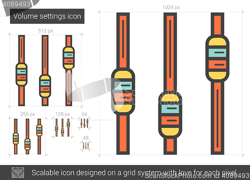 Image of Volume settings line icon.