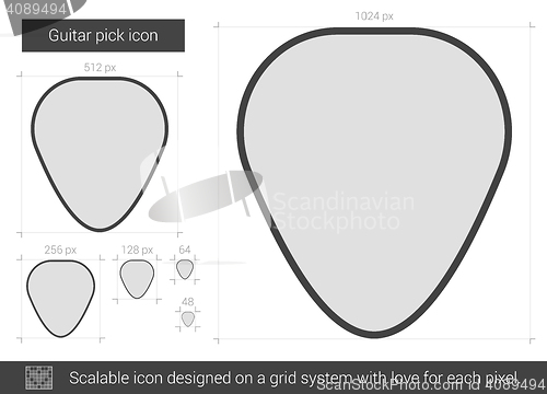 Image of Guitar pick line icon.