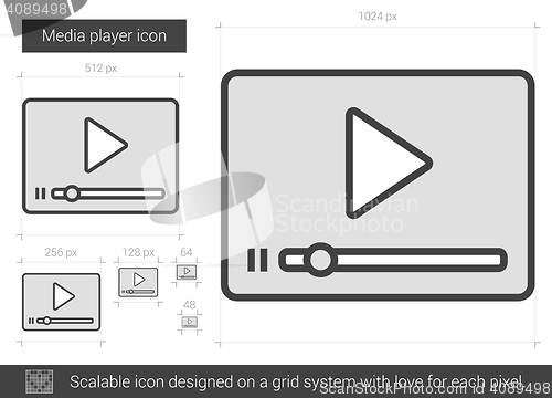Image of Media player line icon.