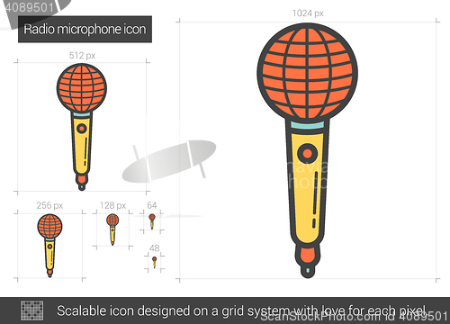 Image of Radio microphone line icon.