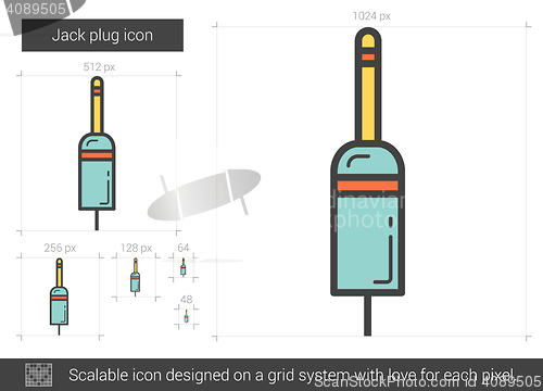 Image of Jack plug line icon.