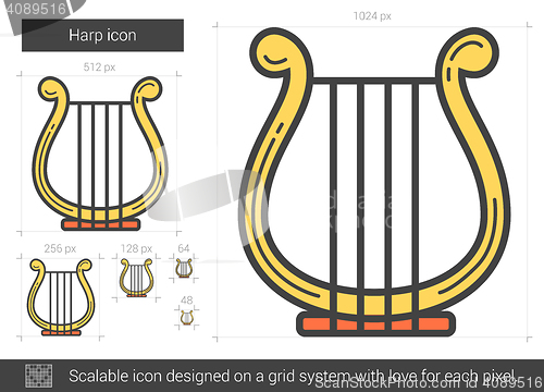 Image of Harp line icon.