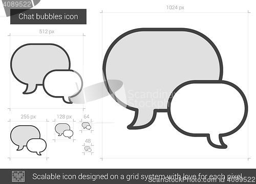 Image of Chat bubbles line icon.