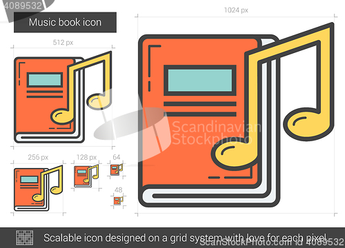 Image of Music book line icon.