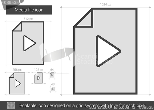 Image of Media file line icon.