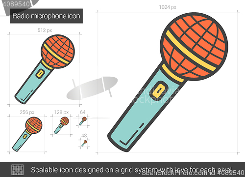 Image of Radio microphone line icon.