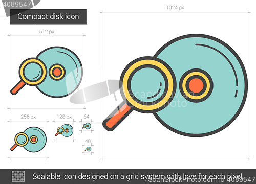 Image of Compact disk line icon.