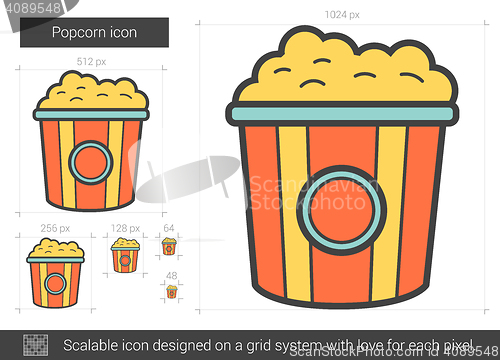 Image of Popcorn line icon.