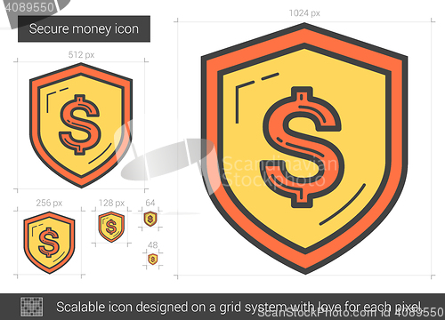 Image of Secure money line icon.