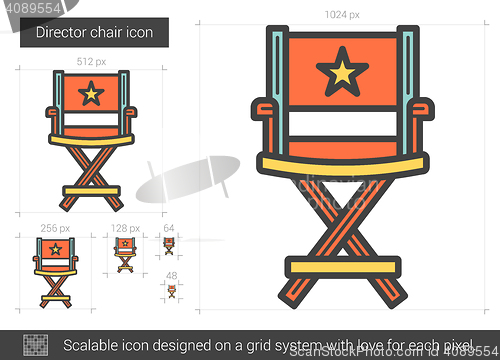 Image of Director chair line icon.