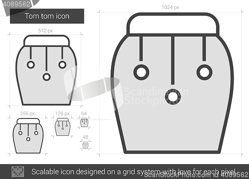 Image of Tom tom line icon.