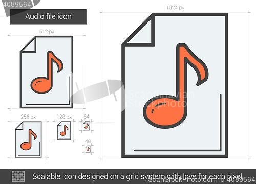 Image of Audio file line icon.
