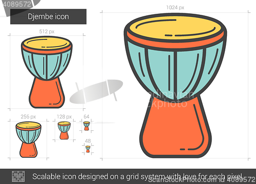 Image of Djembe line icon.