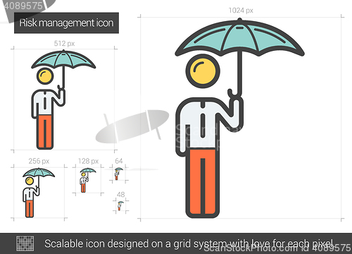 Image of Risk managment line icon.