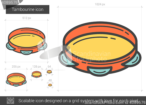 Image of Tambourine line icon.