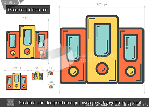 Image of Document folders line icon.