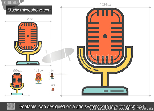 Image of Studio microphone line icon.
