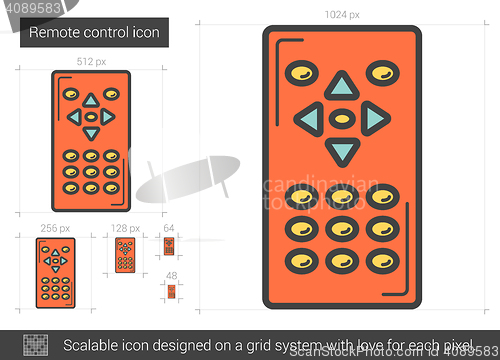 Image of Remote control line icon.