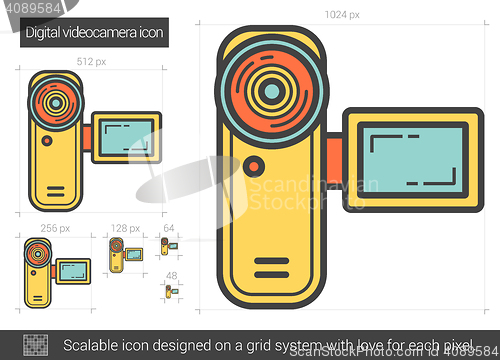 Image of Digital videocamera line icon.