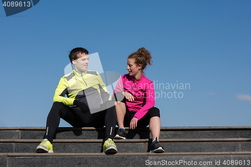 Image of congratulate and happy to finish morning workout