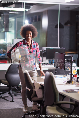 Image of portrait of a young successful African-American woman in modern 