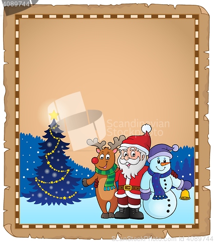 Image of Christmas characters theme parchment 2