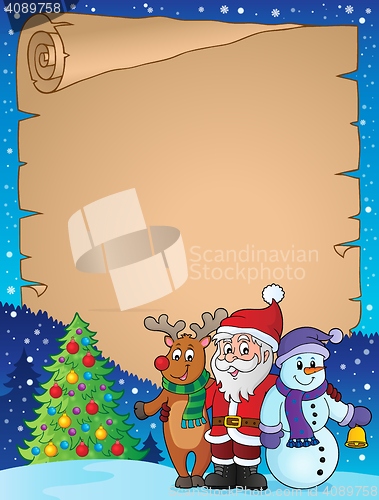 Image of Christmas characters theme parchment 1