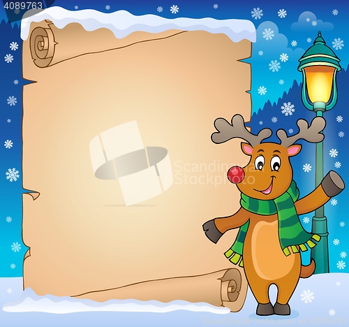 Image of Parchment with stylized Christmas deer