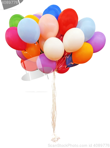 Image of Bouquet of colorful balloons Isolated with Clipping Path 