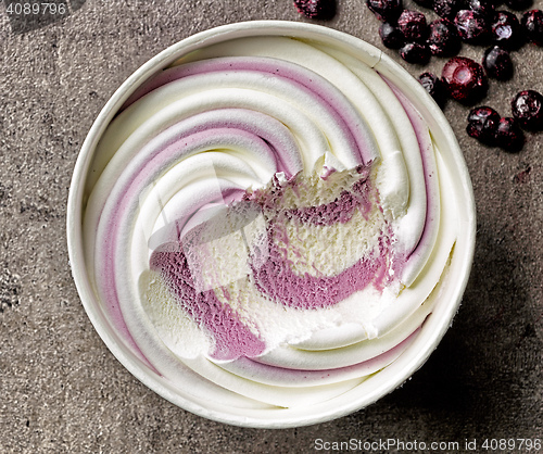 Image of vanilla and blueberry ice cream