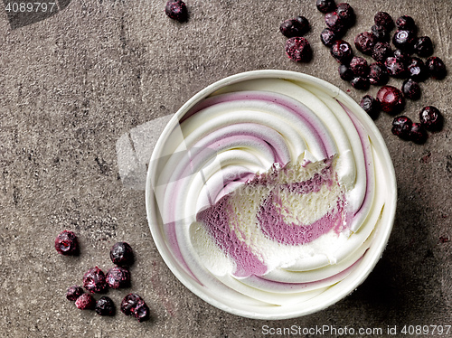 Image of vanilla and blueberry ice cream