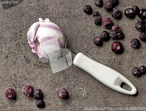 Image of vanilla and blueberry ice cream