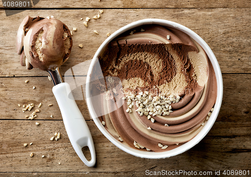Image of chocolate and peanut ice cream