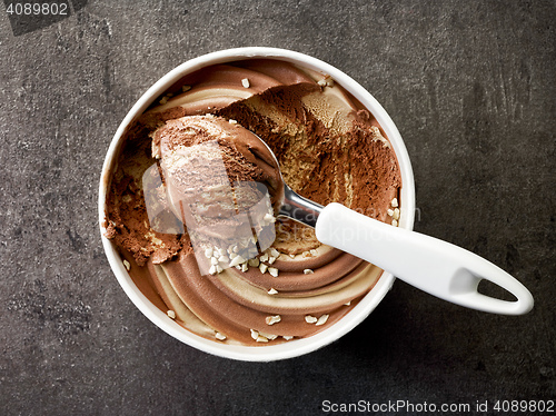 Image of chocolate and peanut ice cream