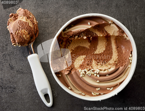 Image of chocolate and peanut ice cream