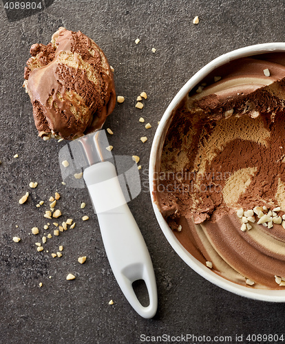 Image of chocolate and peanut ice cream