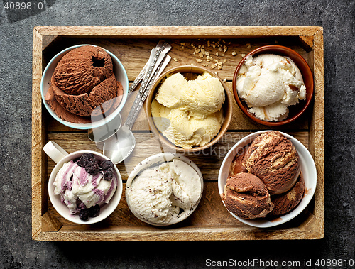 Image of bowls of various ice creams