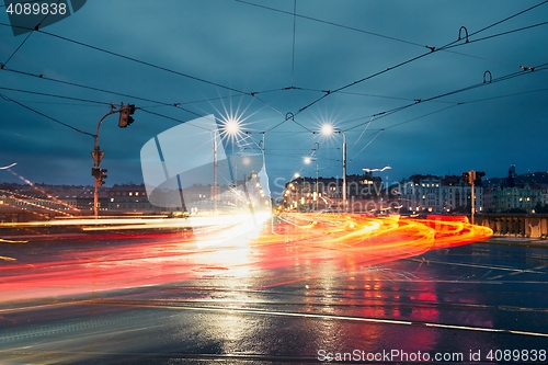 Image of Light trails in the city