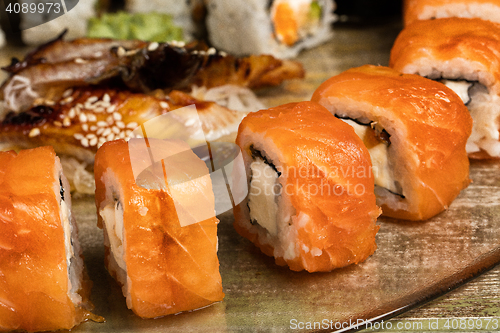 Image of Japanese Sushi On A Table