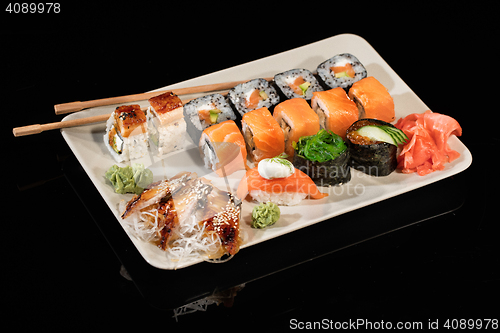 Image of Japanese Sushi On A Table