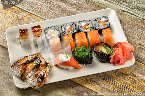 Image of Japanese Sushi On A Table