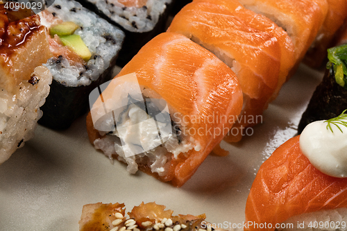 Image of Japanese Sushi On A Table