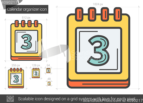 Image of Calendar organizer line icon.