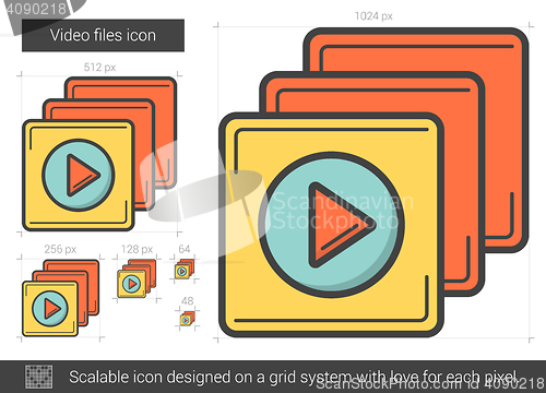 Image of Video files line icon.