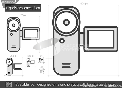 Image of Digital videocamera line icon.