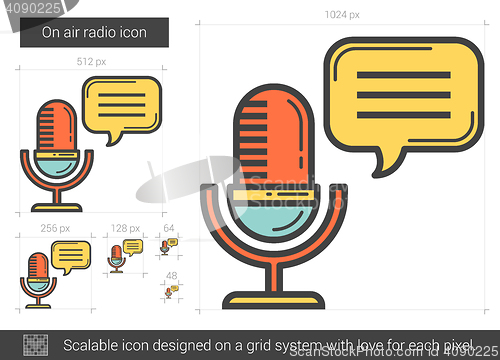 Image of On air radio line icon.