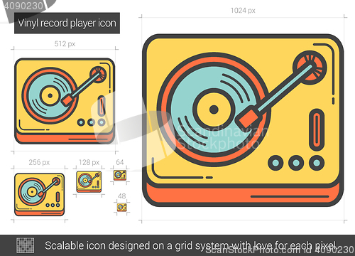 Image of Vinyl record player line icon.