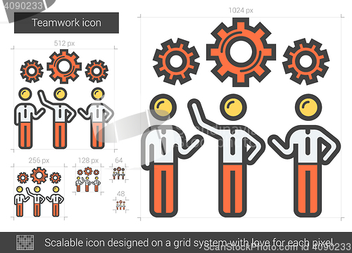 Image of Teamwork line icon.