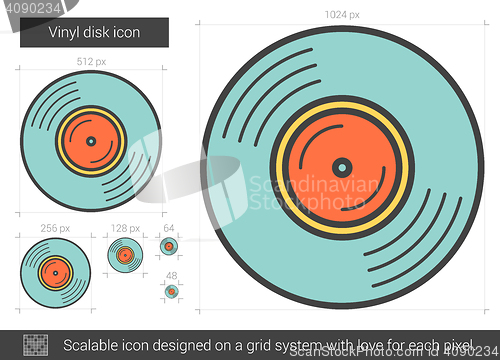 Image of Vinyl disk line icon.