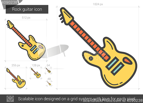 Image of Rock guitar line icon.